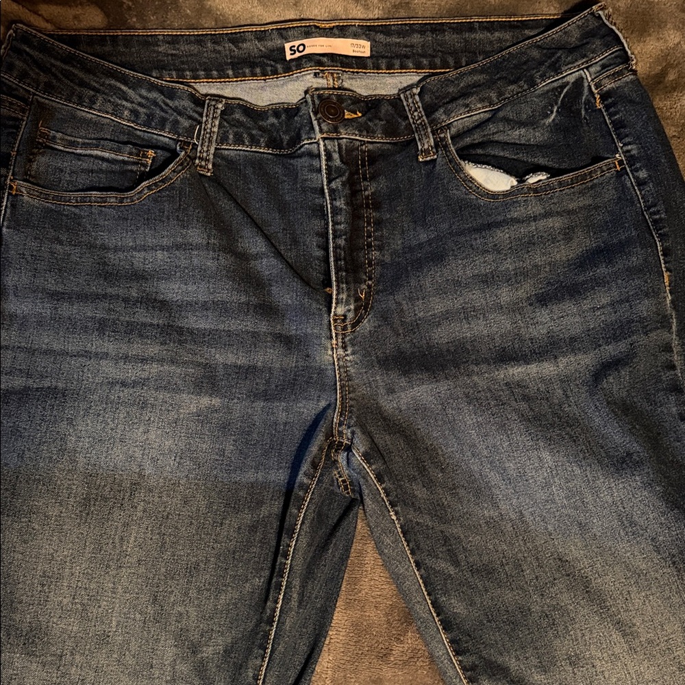 SO Dark Blue Skinny Bootcut Jeans